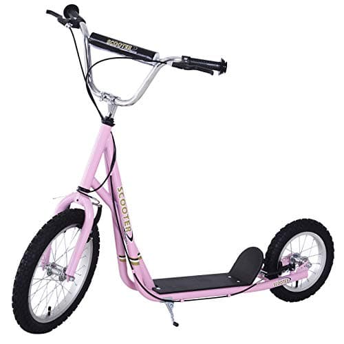 Image of HOMCOM Adult Teen Push Scooter Kids Children Stunt Scooter Bike Bicycle Ride On Alloy Wheel Pneumatic Tyres (Pink)