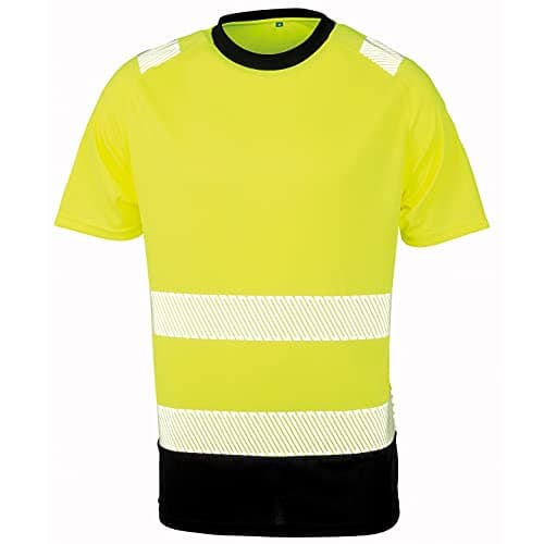 Image of Result Genuine Recycled Mens Safety T-Shirt (XXL-3XL) (Fluorescent Yellow/Black)
