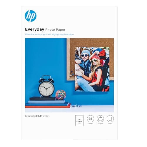 Image of HP Everyday Photo Paper | Glossy | A4 (210 x 297 mm)| 25 sheets | 200 g/m2 | Works with inkjet printers | White | Q5451A