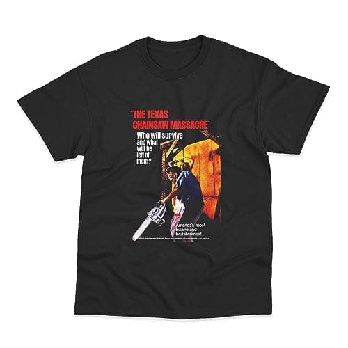 Image of Postees The Texas Chainsaw Massacre Movie Poster Inspired T-Shirt Medium Black