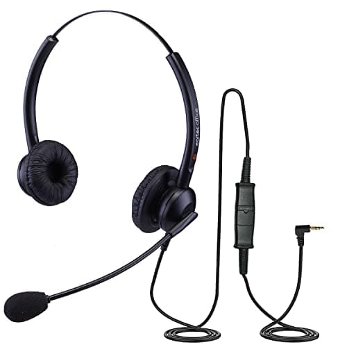Image of Double Ear Headset for Gigaset E45 E630H R650H S44 S45 S67H S650H PRO S850A GO DECT Handset Home Office Call Centre EAR308D + QD011