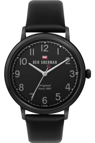 Image of Ben Sherman Mens Quartz Watch, Analogue Classic Display and Leather Strap WBS113BB