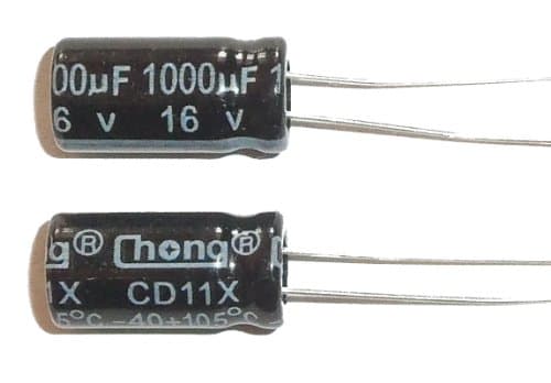 Image of E-Projects B-0002-D12 Radial Electrolytic Capacitor, 1000uF, 16V, 105 C (Pack of 5)