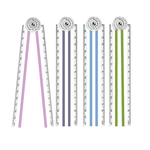 Image of Zenfony 4 Pcs Foldable Rulers, 30cm Clear Folding Rulers for Student & Office Use, Durable Transparent Straight Ruler, Bendy Geometric Plastic Ruler for Crafts & Drawing