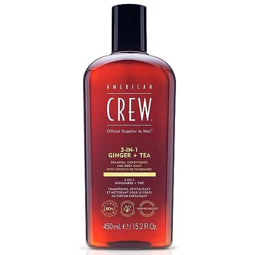 Image of American Crew 3-in-1 Shampoo, Conditioner and Body Wash Ginger and Tea, 450 ml