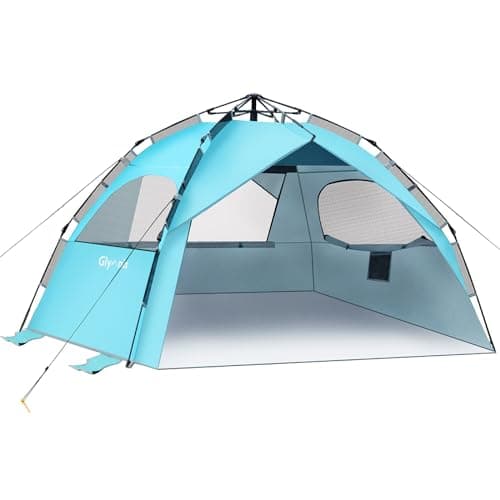 Image of Glymnis Pop Up Beach Tent Large for 4-6 Person, Instant Pop Up Automatic Beach Tent UV Protection Sun Shelter Easy Setup for Family Picnic