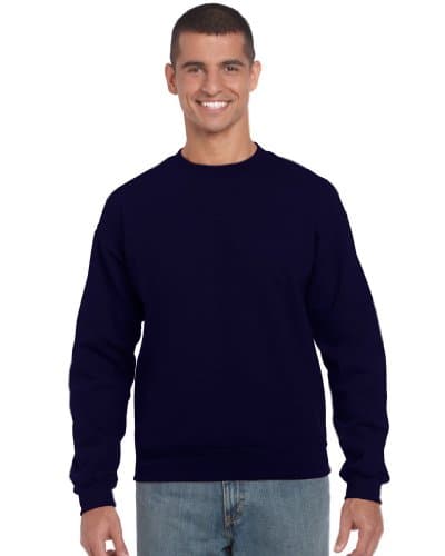 Image of Gildan Men's Adult Crew Neck 18000 Long Sleeve Sweatshirt, Blue (Navy), Large