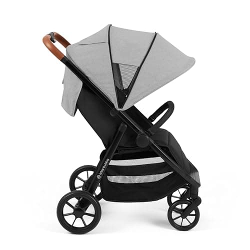 Image of Ickle Bubba Stomp Stride Stroller (Pearl Grey) – Birth to 22kg, Lightweight Multi-Terrain Pushchair with EVA Wheels, Extra-Large Seat, UPF 50+ Extendable Hood & Raincover