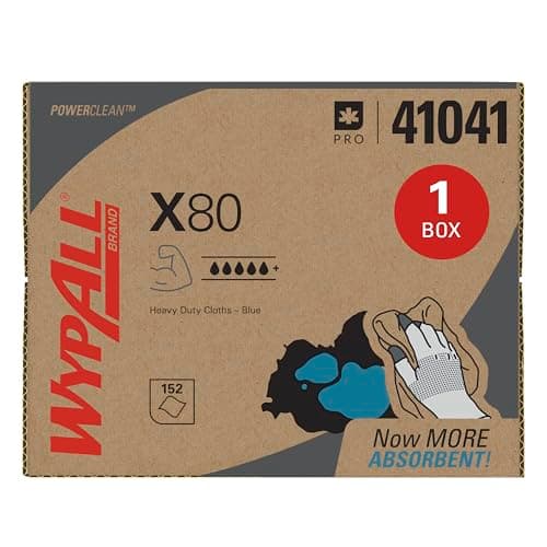 Image of WypAll, 8373, X80 BRAG Box Cloths , 1 Ply, Blue, 1 Box x 160 Cloths