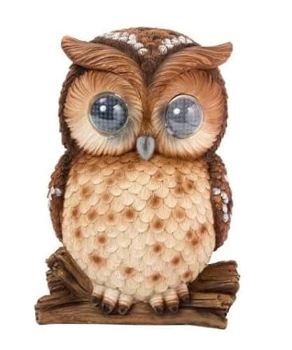 Image of Smart Solar Twinkling Eye Owl Garden Decoration with Bright Eyes, 25 x 18 cm, Polyresin