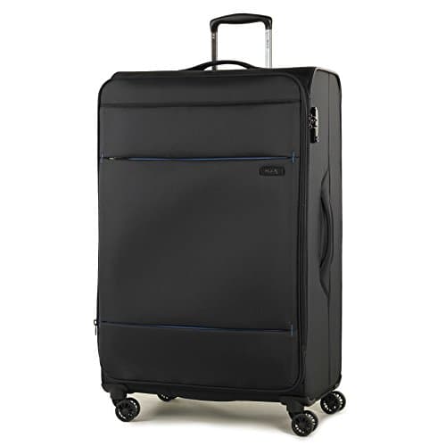 Image of Rock 55cm Deluxe-Lite Super Lightweight 8 Wheel Spinner Luggage Black Small