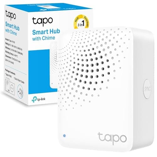 Image of Tapo H100 Smart Hub with Chime, Works with Tapo Doorbell Camera, Smart Switch, Button and Sensor,Whole-Home Coverage,Connect Up to 64 Devices,19 Ringtones,Energy-Efficient, Quick and Easy Setup