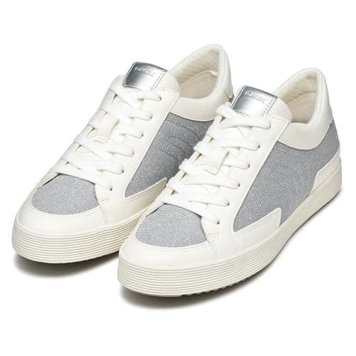 Image of Geox Women's D BLOMIEE B Sneaker, Silver/Optic White, 7 UK