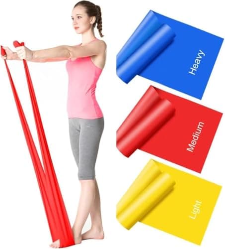 Image of Resistance Bands Set [Set of 3] 1.5M/4.9ft Skin-Friendly Exercise Bands with 3 Resistance Levels,Workout Bands Set for Women Men,Ideal for Yoga,Gym,Fitness (MULTI-COLOR)) ((SET OF 3 (MULTI-COLOR))