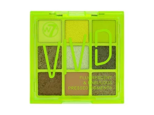 Image of W7 | Pressed Pigment Palette | Vivid Pressed Pigment Palette - Glowin' Green | 9 Shades
