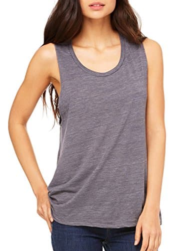 Image of Bella + Canvas Women'S Flowy Scoop Muscle Tank (Asphalt Slub) (S) (US)