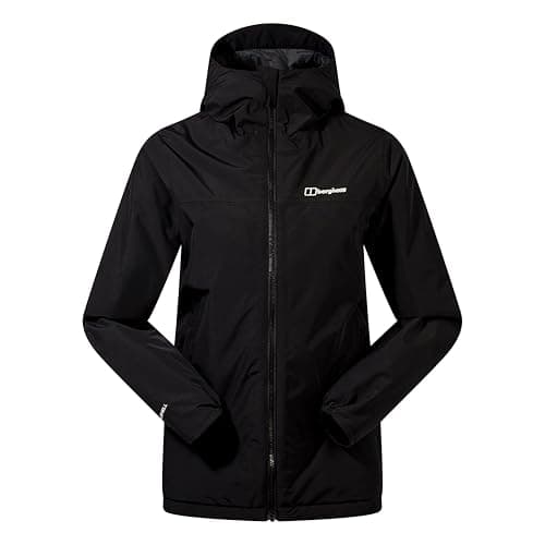Image of Berghaus Women's Deluge Pro 3.0 Insulated Rain Jacket | Breathable Coat | Durable | Waterproof Waterproof Jacket, Black/Black, 10