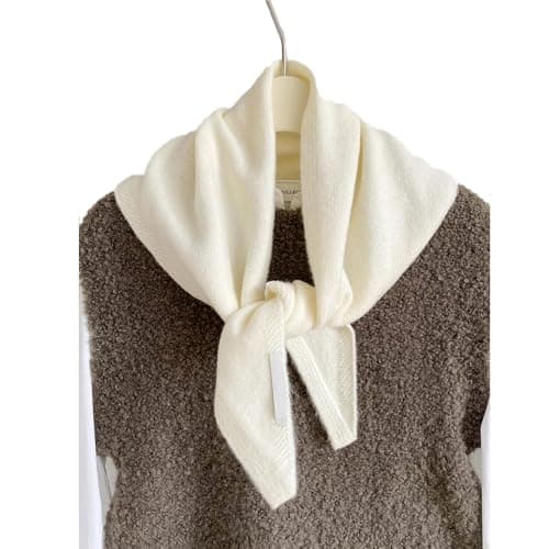 Image of Shangkanlan Triangle Scarf Knitted for Women, Green Winter Neck Multi-Functional Warm Scarf Shawl Wrap Fashion Accessory (white)
