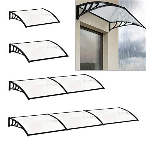 Image of The Fellie Rain Canopy Door Canopy Awning Front Door Canopy for Outdoor Window Porch Shade Patio Roof Cover UV Protection, (Black/L120xW80xH23.8cm)