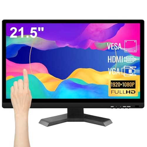 Image of Pisichen Touchscreen Monitor 21.5 Inch Full HD 1920x1080P 10-Point Multi Touch Screen PC Monitor with HDMI VGA USB Port, Built-in Speakers