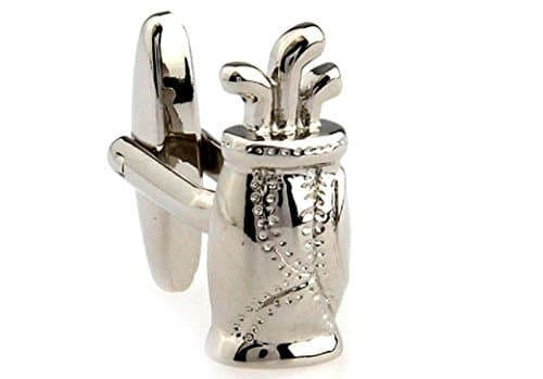 Image of MRCUFF Golf Bag and Clubs Pair Cufflinks in a Presentation Gift Box & Polishing Cloth