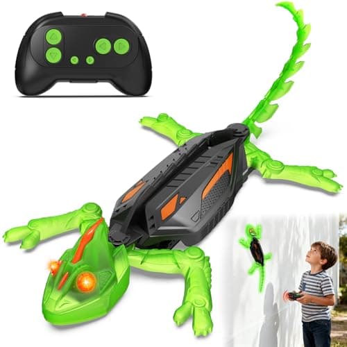 Image of GraceDuck Glow-in-the-Dark Wall-Climbing RC Toy, Rechargeable Remote Control with LED Eyes, Climbing Walls, 360° Rotating, Climbing for Floor and Wall, Gift for Kids Aged 3+, Christmas Birthday