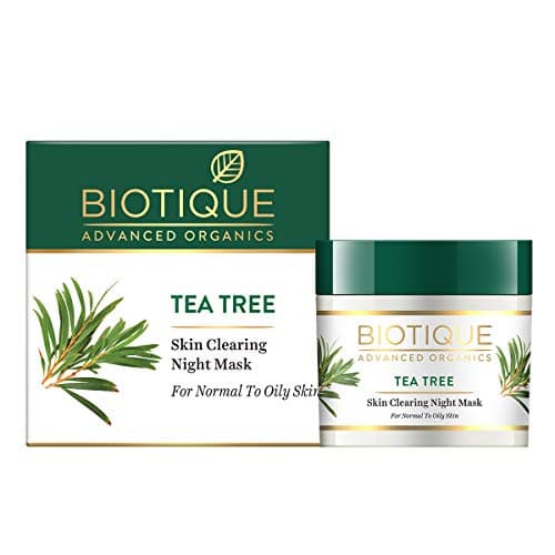 Image of Biotique Tea Tree Skin Clearing Night Mask for Normal to Oily Skin, 50g 1 count (Pack of 1)