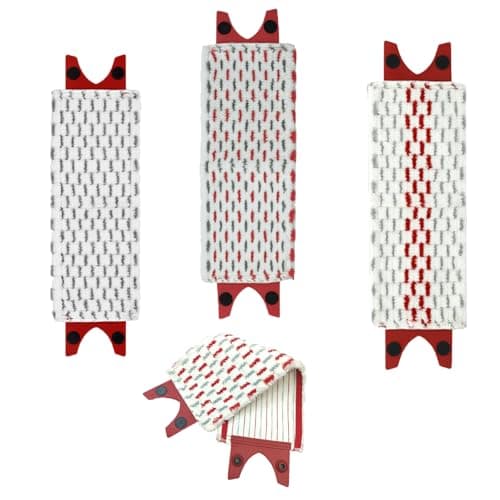 Image of fKiZanthene 3 Pcs Flat Mop Head Replacements for Vileda 1-2 Spray Mop, Fibre Pads, for Efficient, Deep Cleaning, Machine Washable