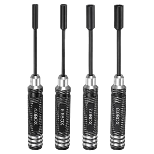Image of sourcing map 4pcs RC Hex Nut Socket Screw Driver 4.0mm 5.5mm 7.0mm 8.0mm RC Hexagon Wrench Screwdrivers Repair Tools Kit for RC Models Car Helicopter Boat