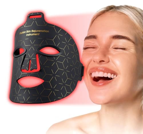 Image of LED Face Mask & Red Light Therapy Mask with 8 Colours,850nm 944 LEDs & 17 Modes for Anti-Ageing & Acne, IPX7