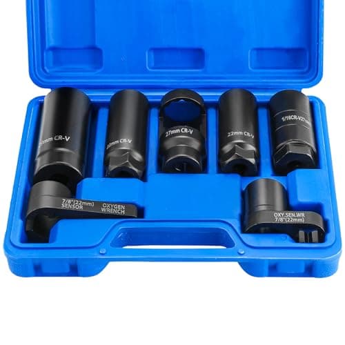 Image of DASBET 7PCS O2 Oxygen Sensor & Oil Pressure Sending Unit Master Sensor Socket Set Oil Pressure Sending Unit Removal Kit O2 Sensor Socket Set 3/8 inch & 1/2 inch Drive