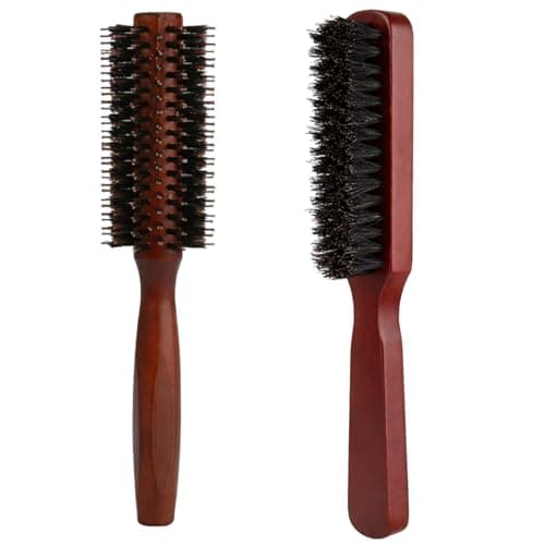 Image of Viking Roller Beard Brush, Beard Roller Brush for Men, Beard Brush for Grooming and Styling, Beard Roller with Wooden Handle for Facial Hair Care