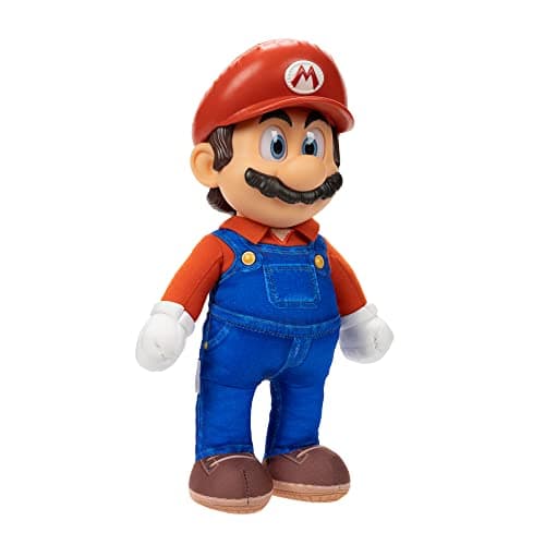 Image of THE SUPER MARIO BROS. MOVIE Poseable Mario Plush, Stands 14’ / 35cm Tall, Realistic Eyes and Fully-Articulated