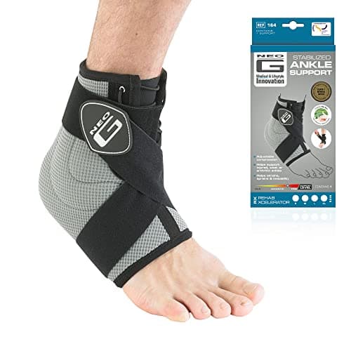 Image of Neo-G Ankle Support Brace RX Stabilised with Figure of 8 Ankle Strap, Elasticated Lacing System and Silicone Inserts for Weak, Injured, Arthritic Ankles, Joint Pain Relief - Adjustable - XL
