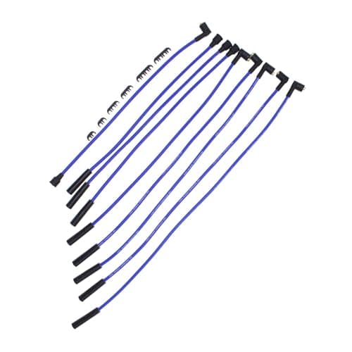 Image of TAKPART 1 Set 8mm HT Leads Ignition Wires Cables Blue Compatible for Rover V8 Double Silicon leads