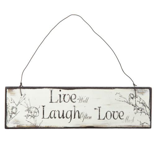 Image of Heaven Sends Off White 'Live Laugh Love' Home Hanging Sign