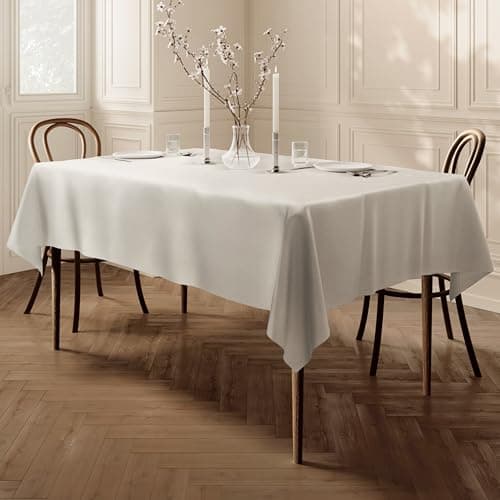 Image of Home Direct Extra Large Rectangular Fabric Tablecloth 150x300cm 59"x118" Cream