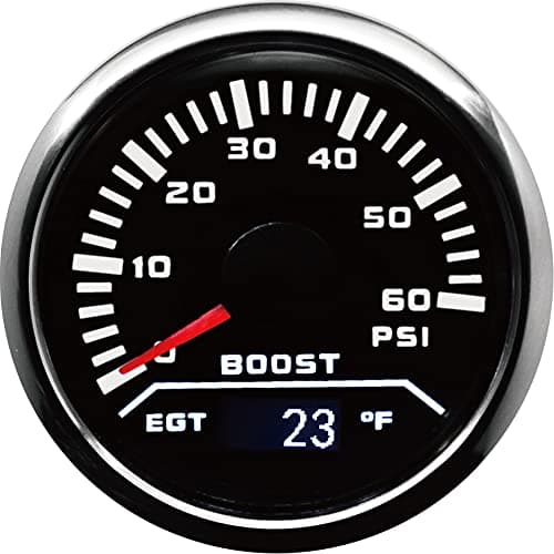 Image of MOTOR METER RACING W Pro Series 52mm 2-1/16" 2 in 1 Turbo Boost 0-60 PSI & Pytometer EGT Exhaust Gas Temperature Gauge 0-1600°F Black Dial White LED Waterproof