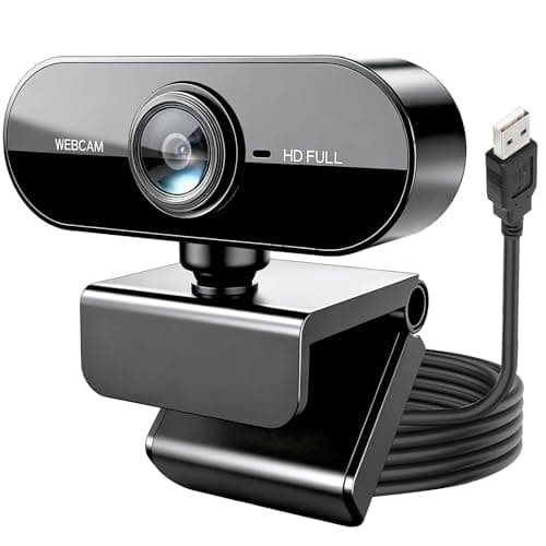 Image of USB Webcam for PC, 1080P 30fps Full HD Web Camera for Laptop, Streaming Webcam with Stereo Microphone, 85° Wide Angle, 360° Rotatable Computer Camera for Gaming Conference, Meeting, Zoom, Skype