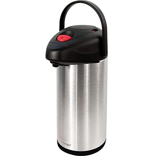 Image of Denny International 5L 5000ml Air-Pot Flask Hot Cold Stainless Steel Pump Action Vacuum Flask Tea Coffee Drinks (Set of 1 Airpot)
