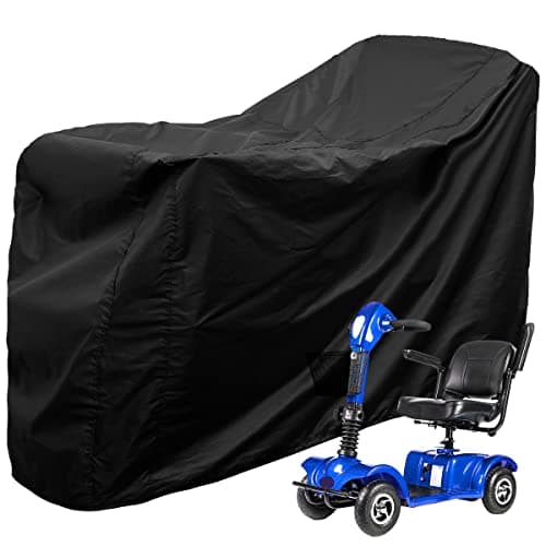 Image of Heavy Duty Mobility Scooter Cover with Storage Bag, 190D Oxford Waterproof Anti-uv Wheelchair Storage Cover, 140 * 66 * 91 cm