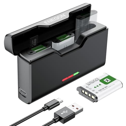Image of ENEGON NP-BX1 Battery(3 * 1380mAh) and triple Slot Rapid Charger Set for Sony ZV-1, Cyber-Shot DSC-RX100, DSC-RX100 II/III/M4/M5/M6/M7/Ⅳ/Ⅴ/Ⅵ/Ⅶ/VA, DSC-RX100M II, HDR-CX405.