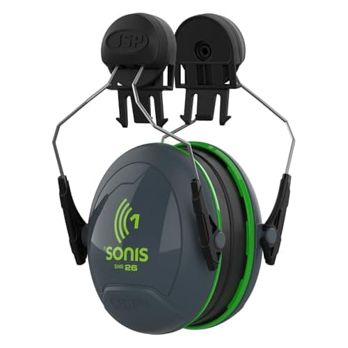Image of JSP Sonis1 Helmet Mounted Ear Defenders Grey/Green, AEB010-0CY-800