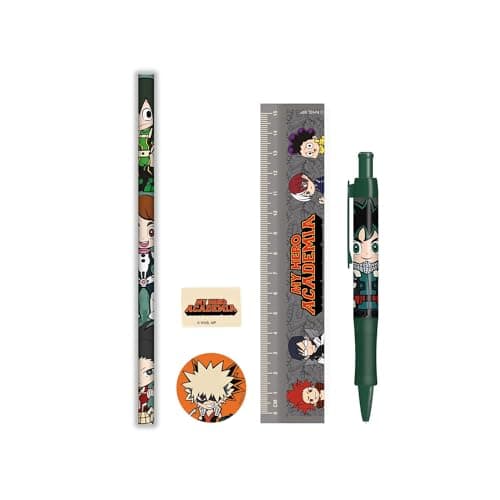 Image of My Hero Academia Chibi Stationery Set (One Size) (Multicoloured)
