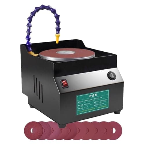 Image of Wet Bench Sander, 350W Electric Knife Sharpener Tool, Wet and Dry Grinder with 10 Pcs Sandpaper, 7 Speeds Max 3350r/min, for Scissors, Metal Working