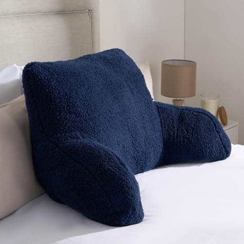 Image of OHS Cuddle Cushion for Adults Navy Blue, Super Soft Teddy Reading Pillows Cosy Supportive Post Surgery Snuggle Pillow for Adults Gaming Pillow for Bed, 100 x 60cm