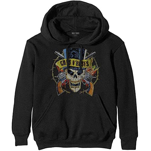 Image of Guns N' Roses Men's Top Hat Hoodie, Black (Black Black), Medium (Size:Medium)