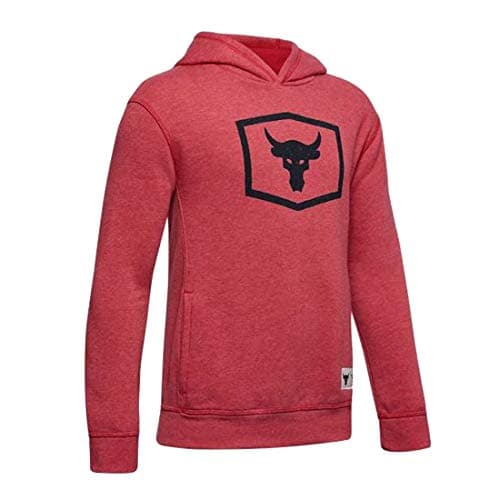 Image of Under Armour YOUTH BOYS Project Rock Warm-Up Hoodie (Red, X-Small)