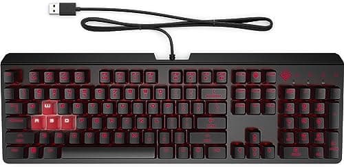 Image of HP OMEN Encoder Tastatur Black (6YW76AA#ABD) Red Cherry Keys