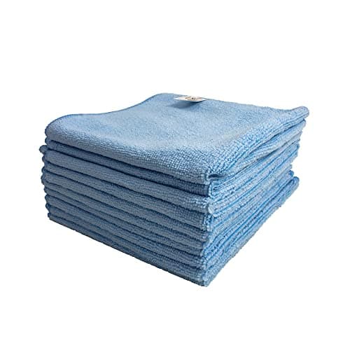 Image of Optima Proclean Shine Microfibre Cleaning Cloth, Blue, Pack of 10, Large Size: 40x40cm. Super Soft Low Lint Streak Free Washable Cloth Duster for Kitchen, Bathrooms, Surfaces, Mirrors, Cars